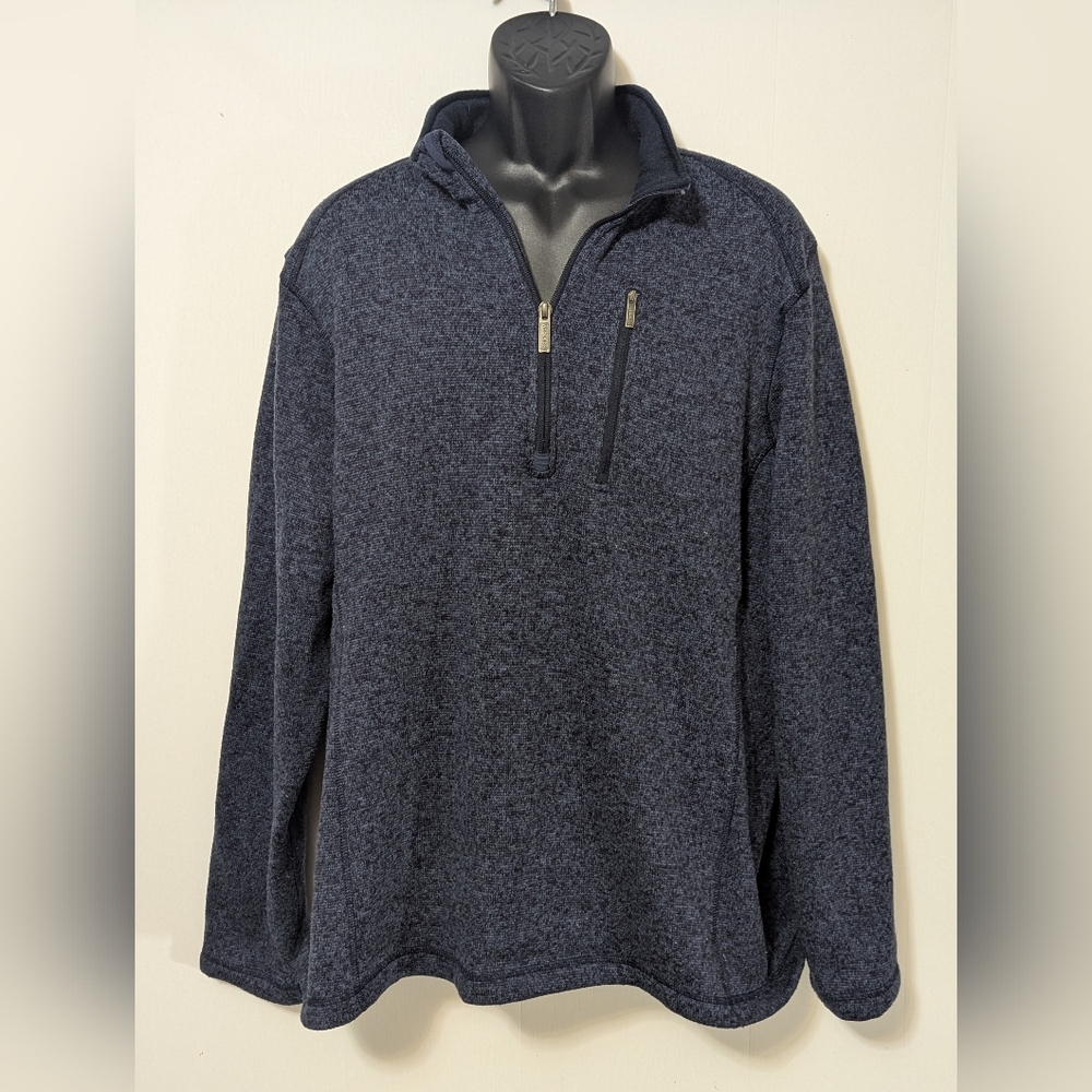 Men's Woolrich Long Sleeve Quarter Zip Pull Over Sweater Dark Blue Size XXL